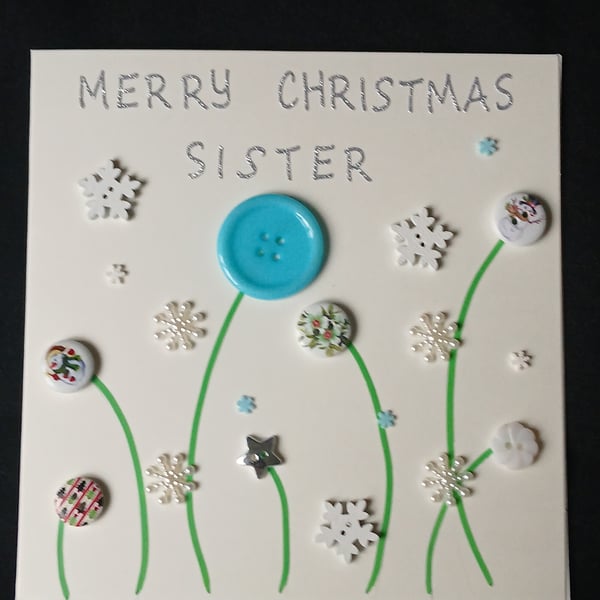 Handmade, sister christmas card 