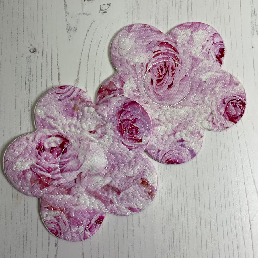 Tea Room - Coaster Pastel Pink Roses by Carolee Crafts PB3 - 0019