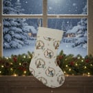 Stocking hung in the window, waiting for Santa.