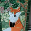 Mosaic Fox in a Garden.