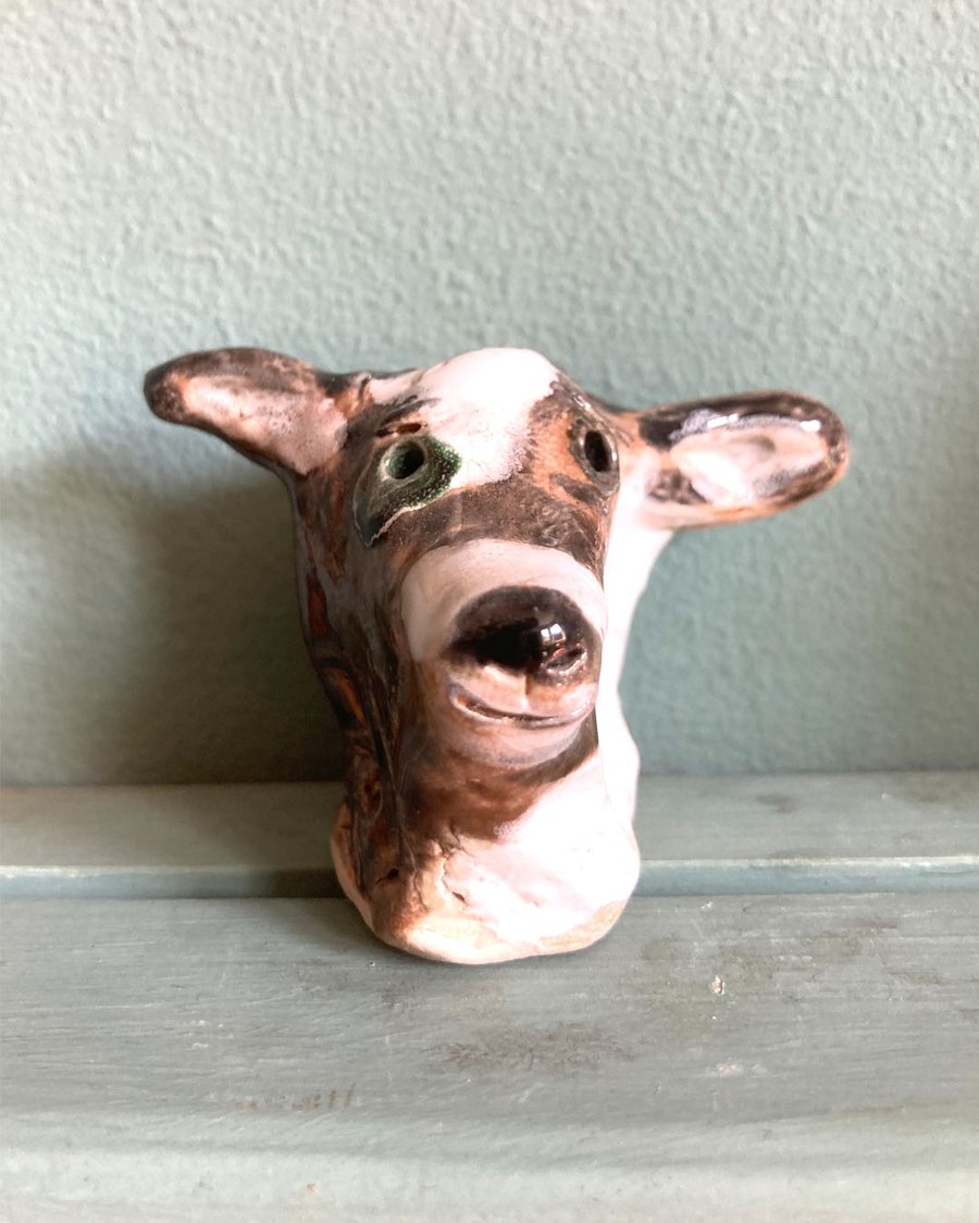 Ceramic cow head