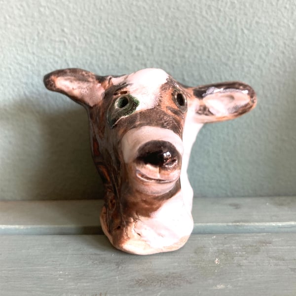 Ceramic cow head