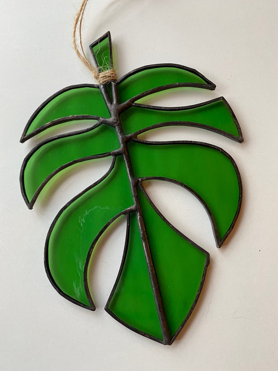 Stained Glass Cheese Plant Leaf 