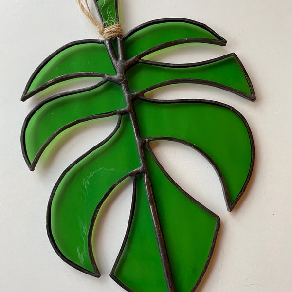 Stained Glass Cheese Plant Leaf 
