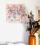 Dragonfly Floral Oil Painting:Original Framed Square Cow Parsley Canvas - Image 9