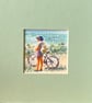 Lady with Bike, a tiny original painting - Image 2