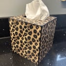 Leopard print tissue box cover