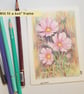 Pink Cosmos, small original drawing, letterbox art gift - Image 9