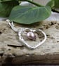 Heart Necklace in Sterling Silver with Champagne Pearl - Image 7