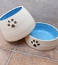 Pair of small custom water and food bowls wheelthrown stoneware pottery  - Image 3