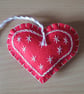 Scandi Red Felt Heart Christmas Decoration - Image 2