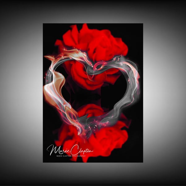 12x8 Inch Photo Print of Rose Design 