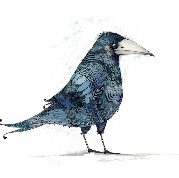 Raven Giclee Print 8x11 Raven Illustration Print