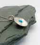 flower necklace turquoise sterling silver 925 December birthstone - Image 2