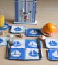Knitting Pattern for Boat Coasters and Table Mat.  Digital Pattern - Image 1
