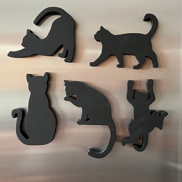 Black Cat Fridge Magnets (Seven different poses)