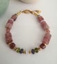 Strawberry quartz bracelet with tanzanite peridot & moonstone - Image 4