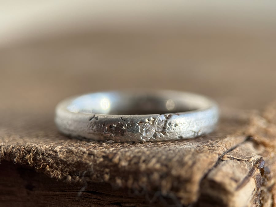 Sterling Silver Sand Cast Ring Band