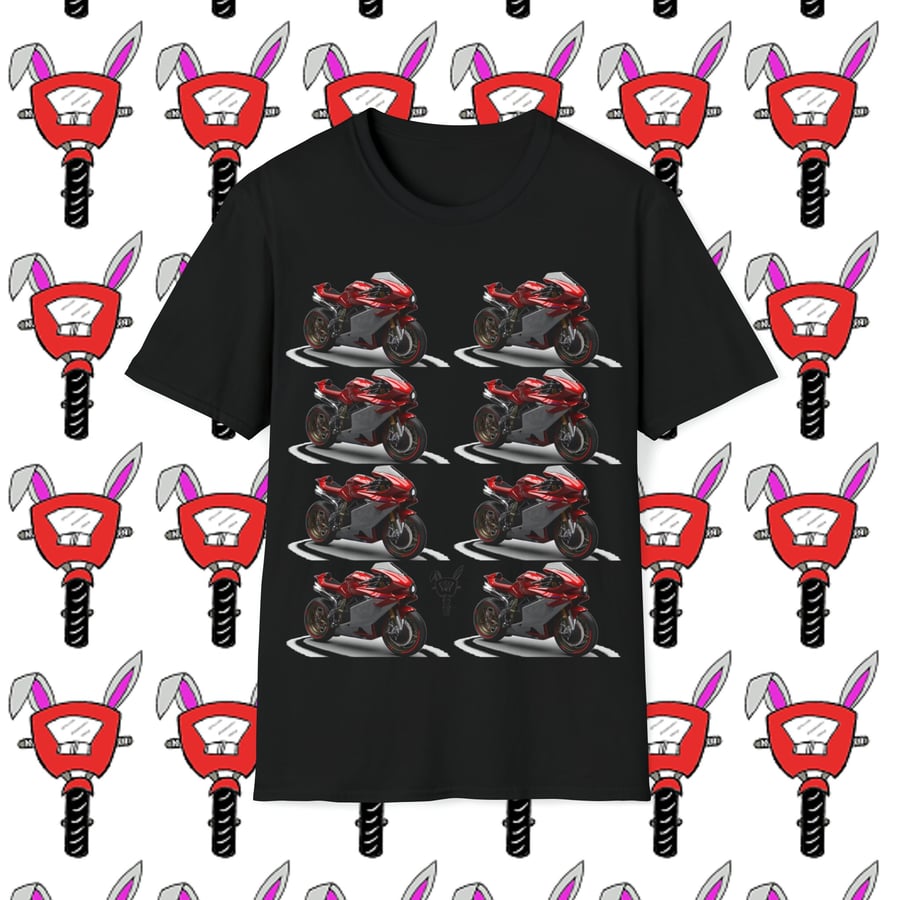 MV Augusta Bike Unisex Softstyle T-Shirt by Bikabunny
