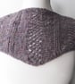 Grey Boomerang Scarf, Handspun Knitted, Merino Wool & Recycled Sari Silk - Image 5
