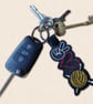Knitting Keyring - Peace Love Knitting Bag Charm - Image 2