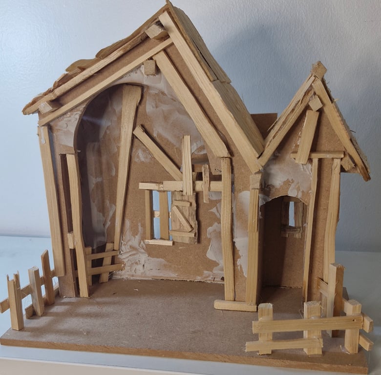 Wooden Christmas Nativity Stable, Manger 