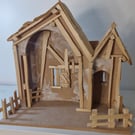 Wooden Christmas Nativity Stable, Manger 