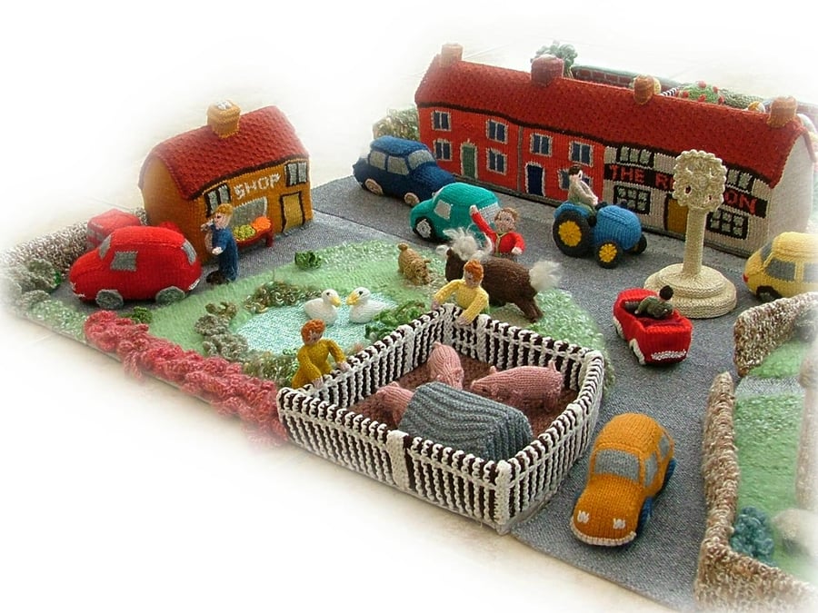 LITTLE KNITTINGTON Village toy knitting pattern by G Manvell PDF by email 