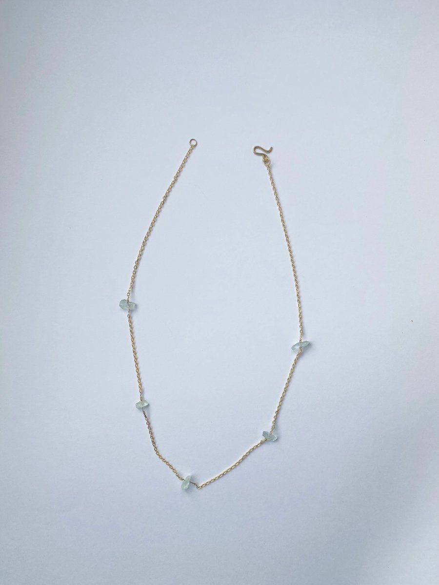 Aurielle – Delicate Emerald Gemstone designer handmade Necklace gold plated 