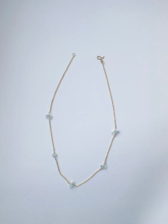 Aurielle – Delicate Emerald Gemstone designer handmade Necklace gold plated 