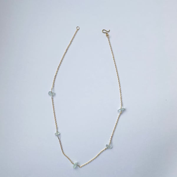 Aurielle – Delicate Emerald Gemstone designer handmade Necklace gold plated 