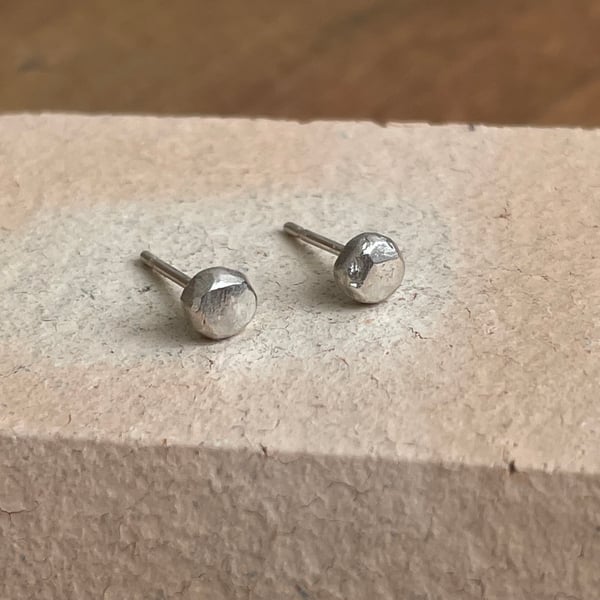 Silver Stone Earrings - Recycled Silver