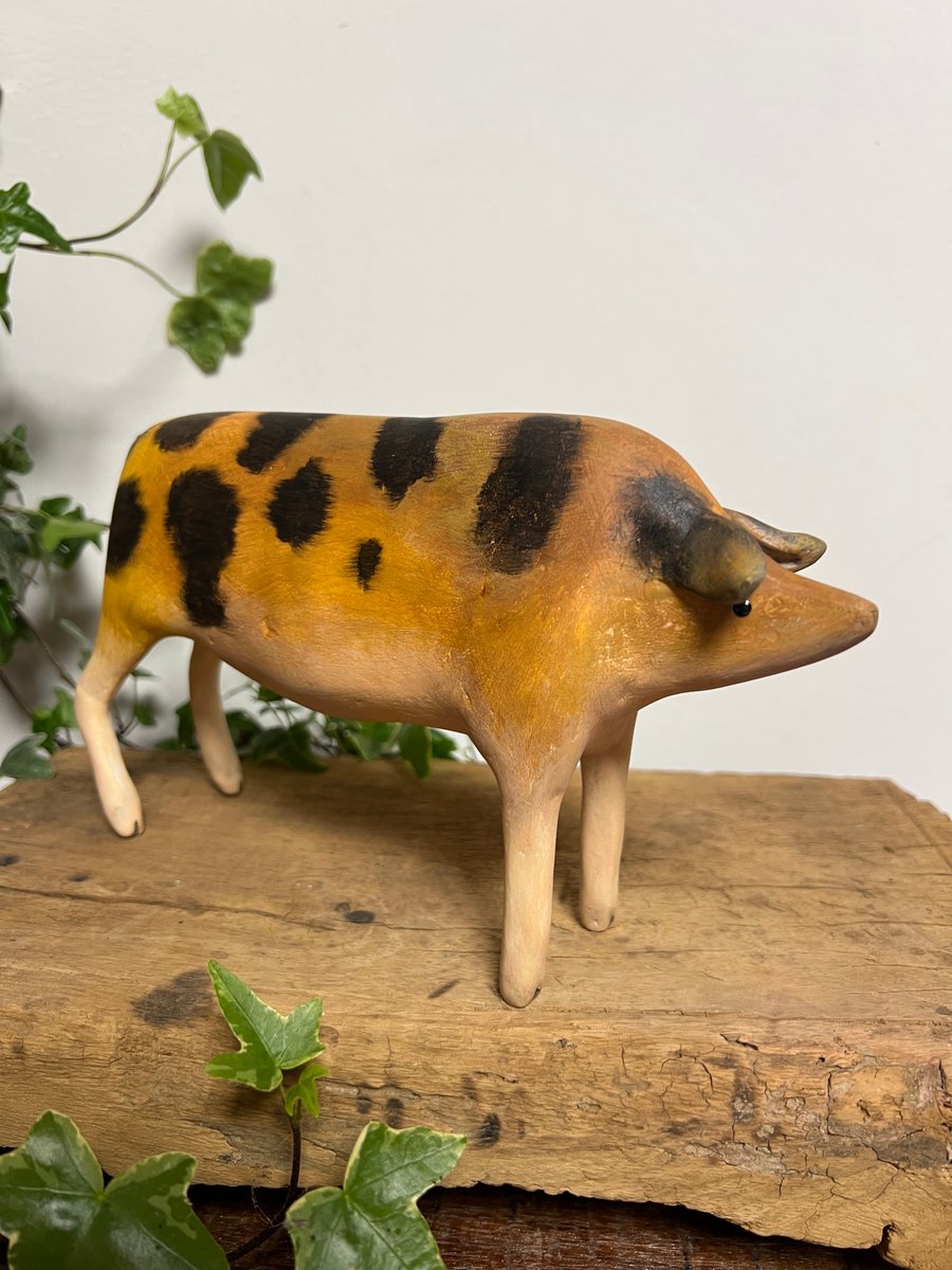 Pig Sculpture Handmade 13cm
