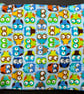 Small zipped purse - colourful owls on light blue - Image 3