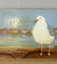 Small original painting of a seagull wood - Image 2