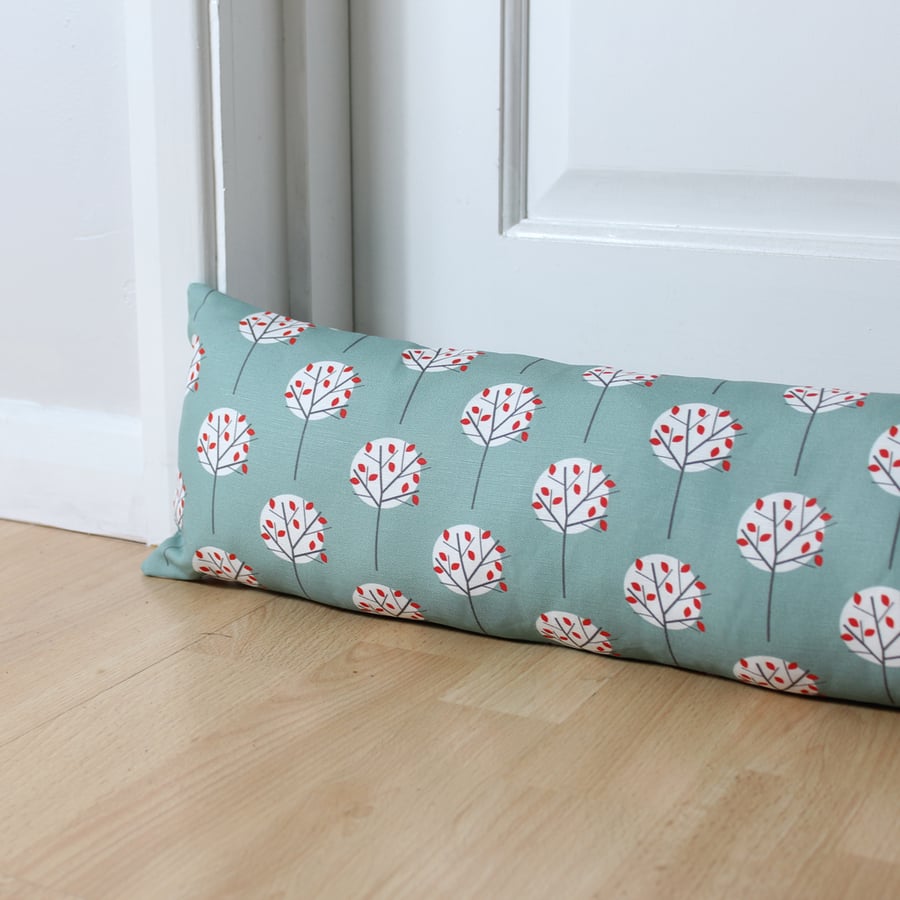 Moonlight Tree in Sea Green Fabric Draught Excluder