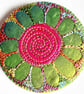 Badge 58mm Multicoloured Flower Textile Badge 