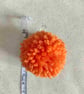 Orange pom pom earrings  - Image 3