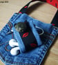 Up-cycled Denim Phone Holder and Earphone Tidy - Image 1