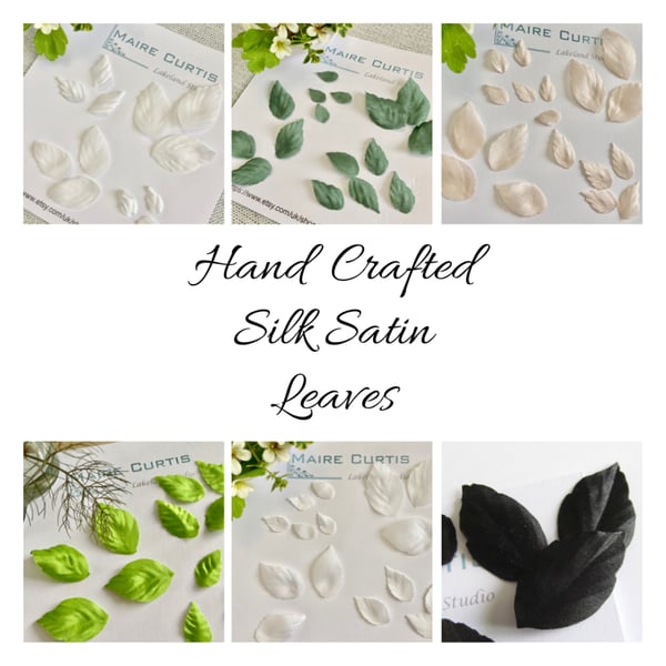 Hand Crafted Sew On Silk Satin Leaves for Costume and Bridal