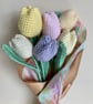 Crochet tulip bouquet, handmade pastel tulips, forever flowers, gift for her - Image 3