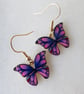 Purple Butterfly Earrings with KC Gold Ear Wires