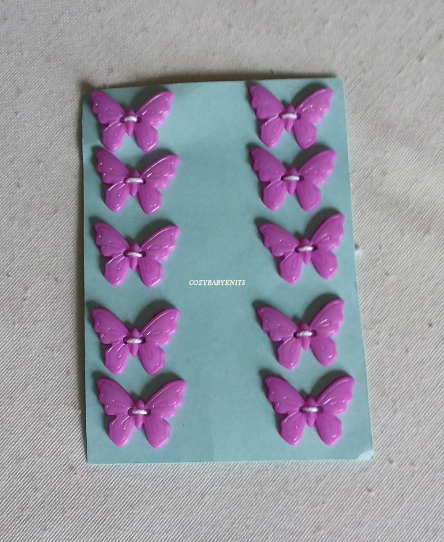Purple butterfly buttons