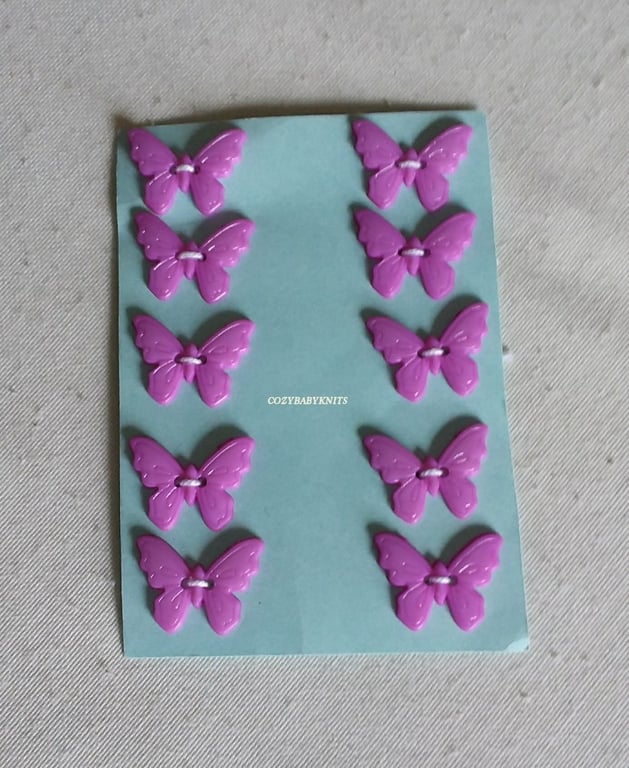 Purple butterfly buttons