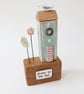 Tall Wooden Sea Hut with Clay Flower and Seagull 'Home by the Sea' - Image 4