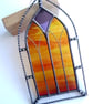 Stained Glass Gothic Arch - Red and Gold