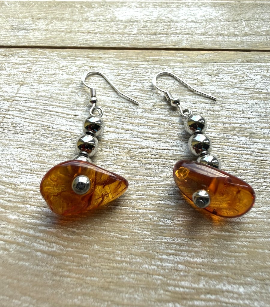 Drop Earrings - Amber Drift 