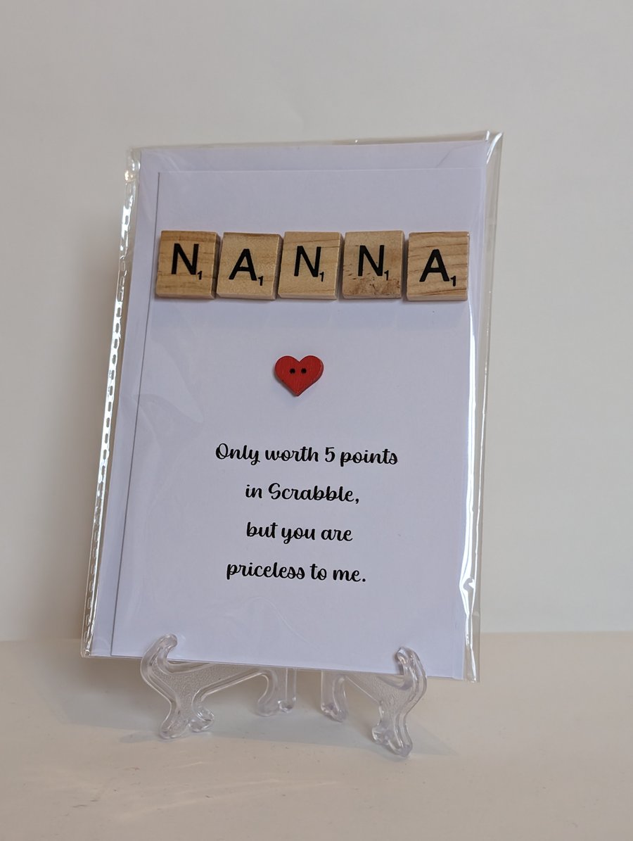 Nanna only worth 5 points in Scrabble greetings card