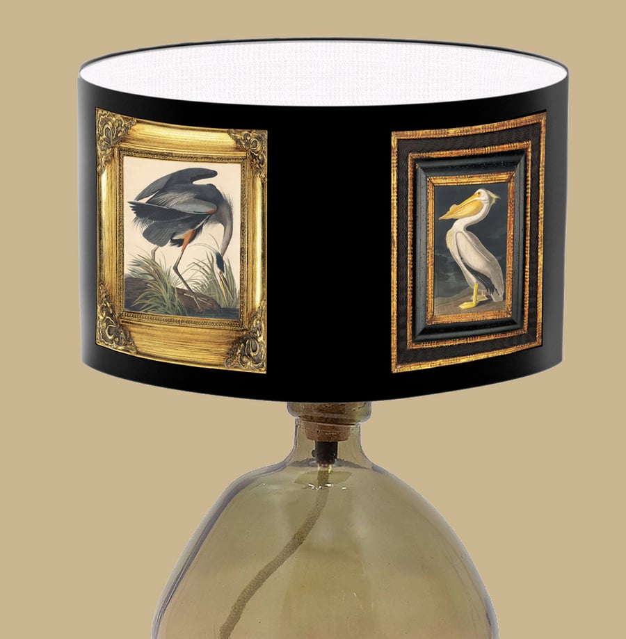 Pelican Fine Art Lampshade - Vintage Exotic Birds Lampshade 
