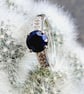 Natural Blue Sapphire Sterling Silver Ring With White Zircon Size N to O